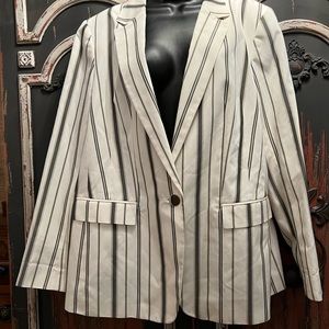 Lafayette 148 New York striped oversized (loose fitting) blazer/jacket.